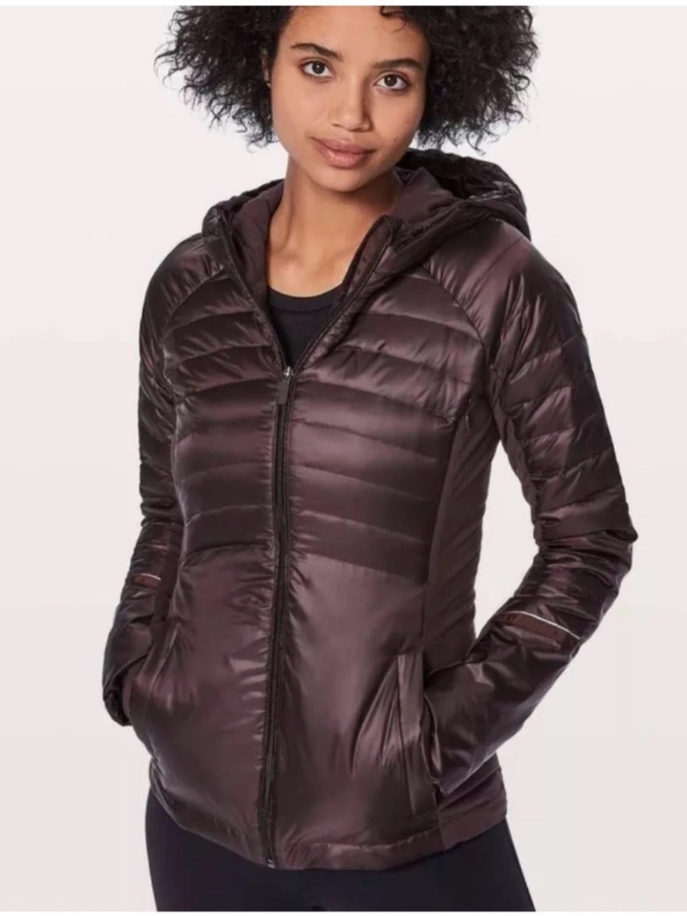 Lululemon Down for a Run Jacket II, Black Cherry, sz 10